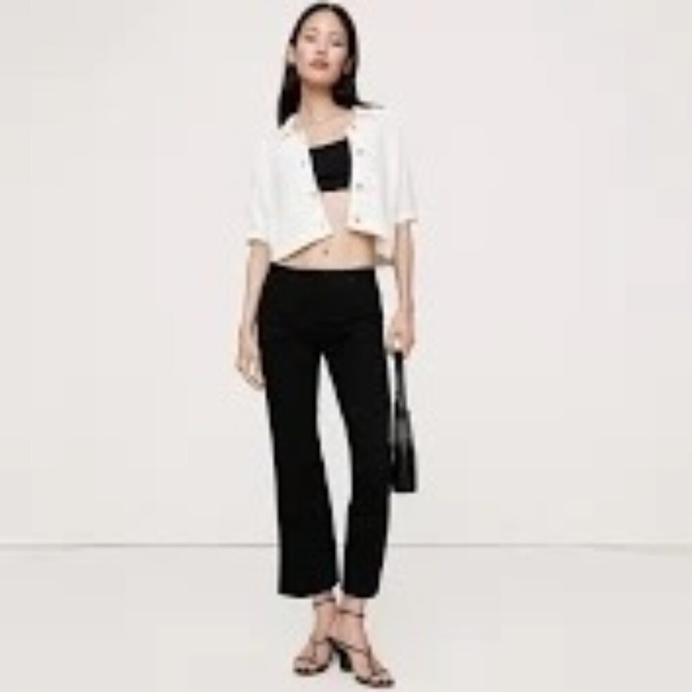 NWT Banana Republic Sloan Crop Women's Mid Rise Pants black new